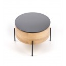 Стол журнальный HALMAR ZENGA черный/дуб золотой, 120/60/37